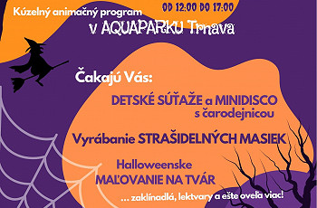 Halloweenske prázdniny v Aquaparku Trnava - od 30.10 do 3.11